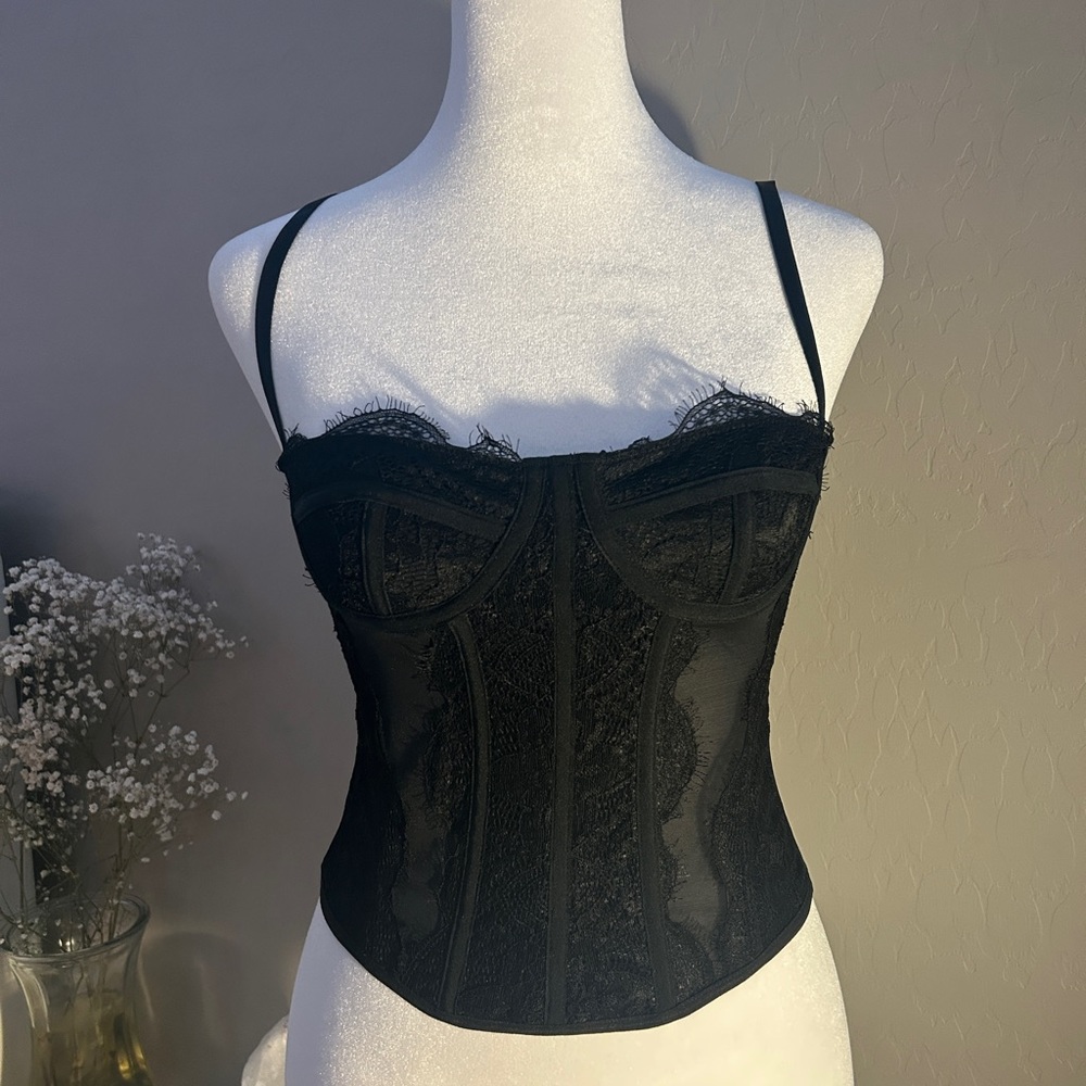 SHEIN brand new with tags black laced corset top